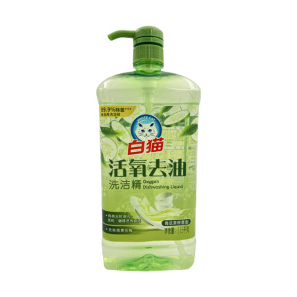 白猫 活氧去油(青瓜茶树香型)(食品用可洗果蔬)1.15千克 <br>White Cat Oxygen Dishwashing Liquid (cucumber tea flavor)(Fruit & Veg Liquid Wash)1.15kg