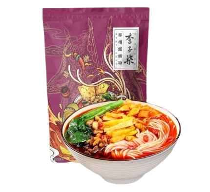 李子柒 柳州螺蛳粉 爆椒酸笋 400g <br> Li Zi Qi Liu Zhou Extra Spicy & Sour River Snail Rice Noodles 400g
